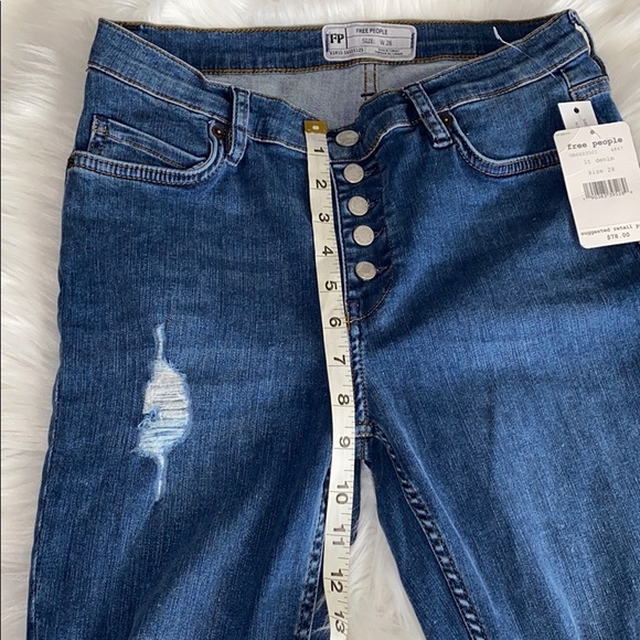 Free People Reagan Distressed Button Front Jean 28 - Picture 5 of 7